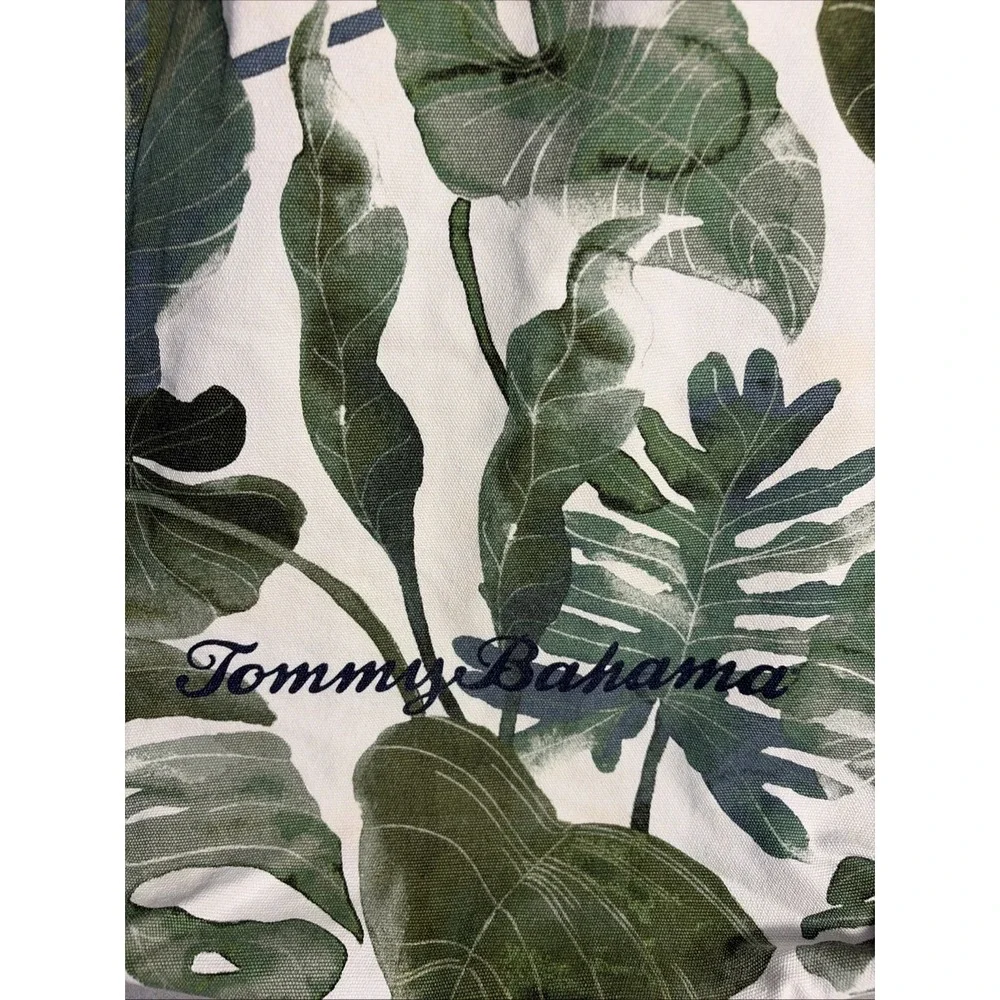 Tommy Bahama Woman's Canvas Tote, Green Floral Summer Tropical Vacation